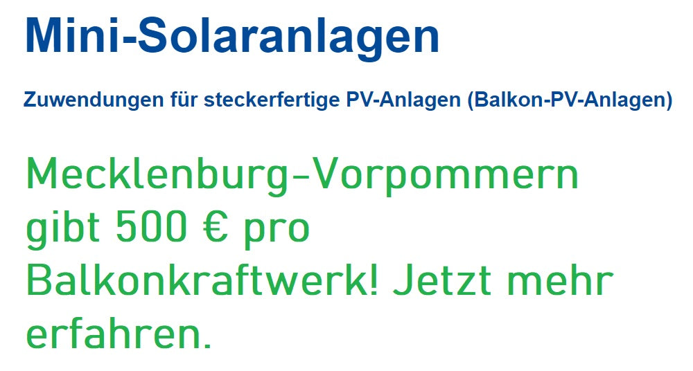 Update: Förderhammer in Mecklenburg-Vorpommern