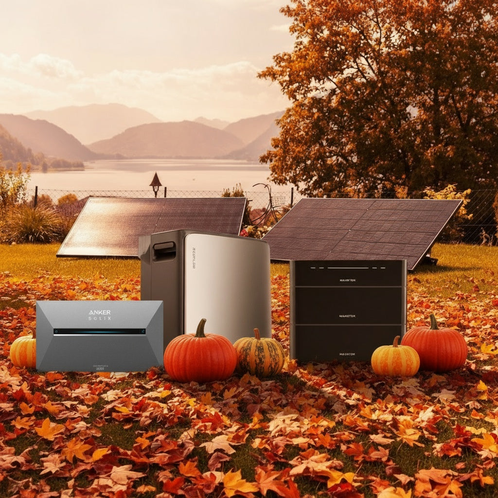 Balkonkraftwerk im Herbst