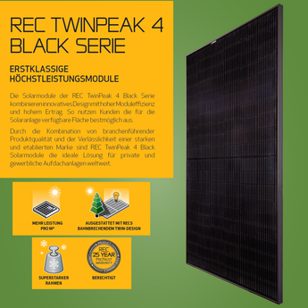 besonders robustes Full-black Solarmodul - 365 Watt