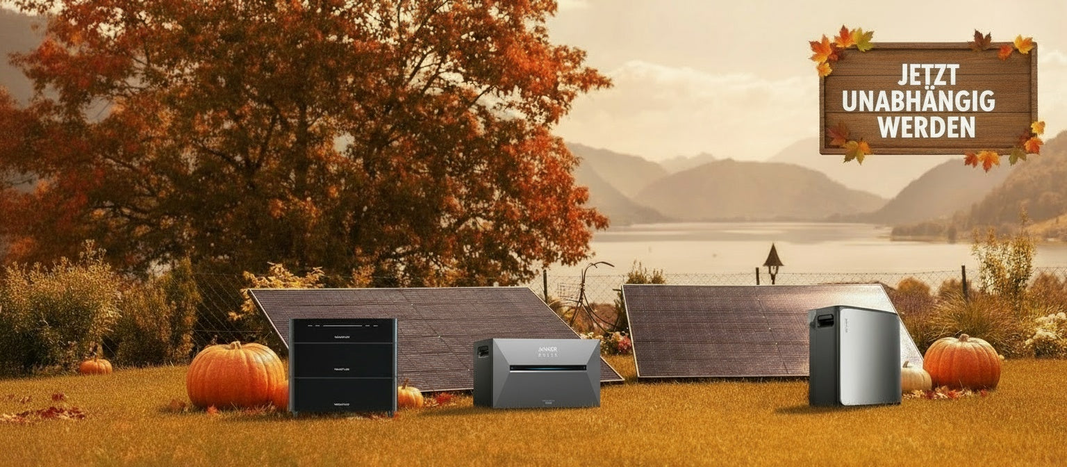 Balkonkraftwerk im Herbst